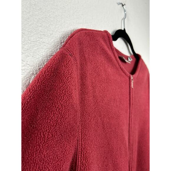 Croft & Barrow Fleece‎ Jacket Women Size 1X Red Snowman Design Christmas Winter - Picture 3 of 10